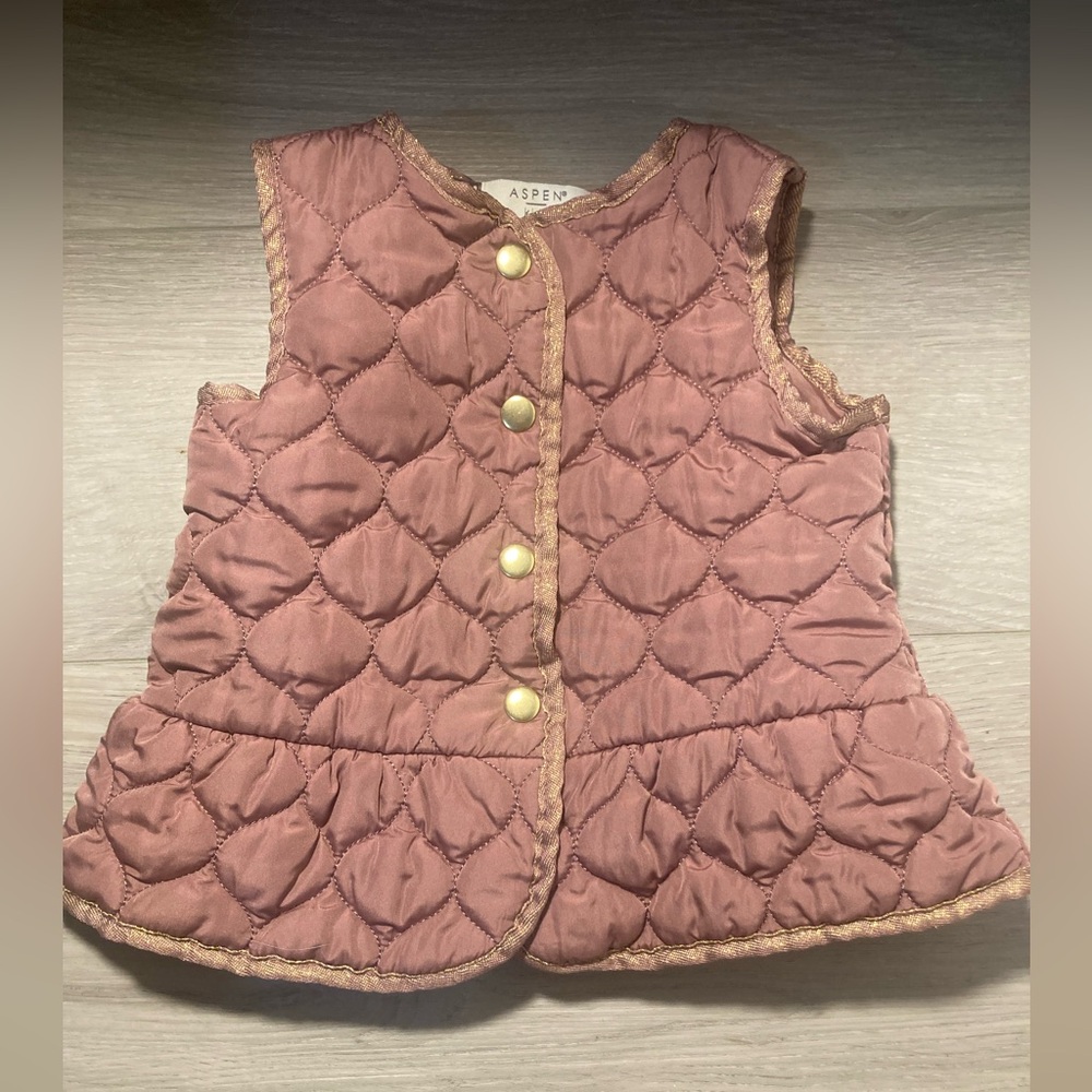 Kids Quilted Vest - Dusty Rose